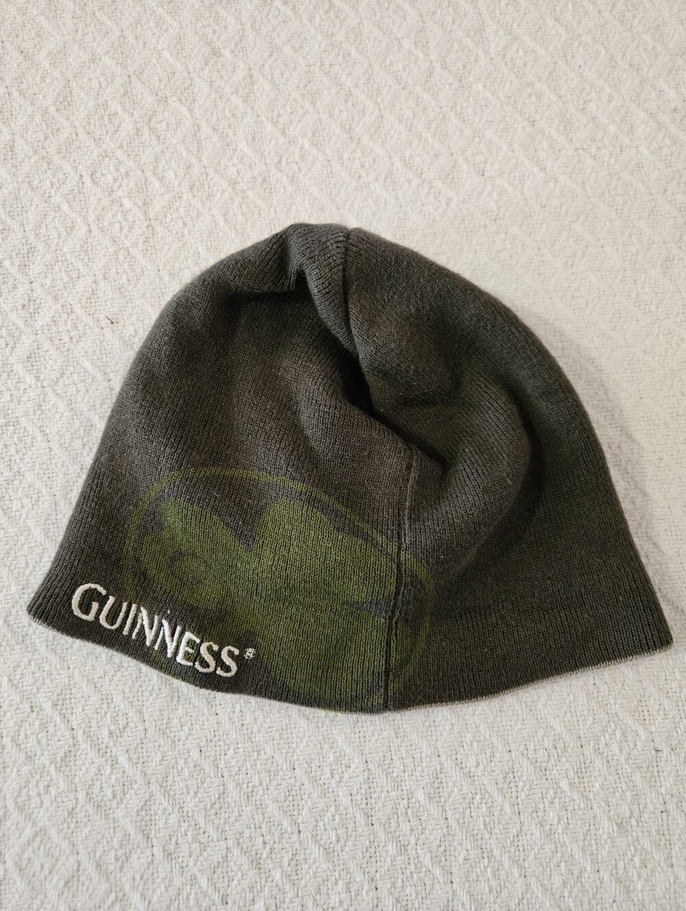 Guinness Beer Knit Beanie Hat Green Shamrock Embroidered Logo Vintage  St Patty